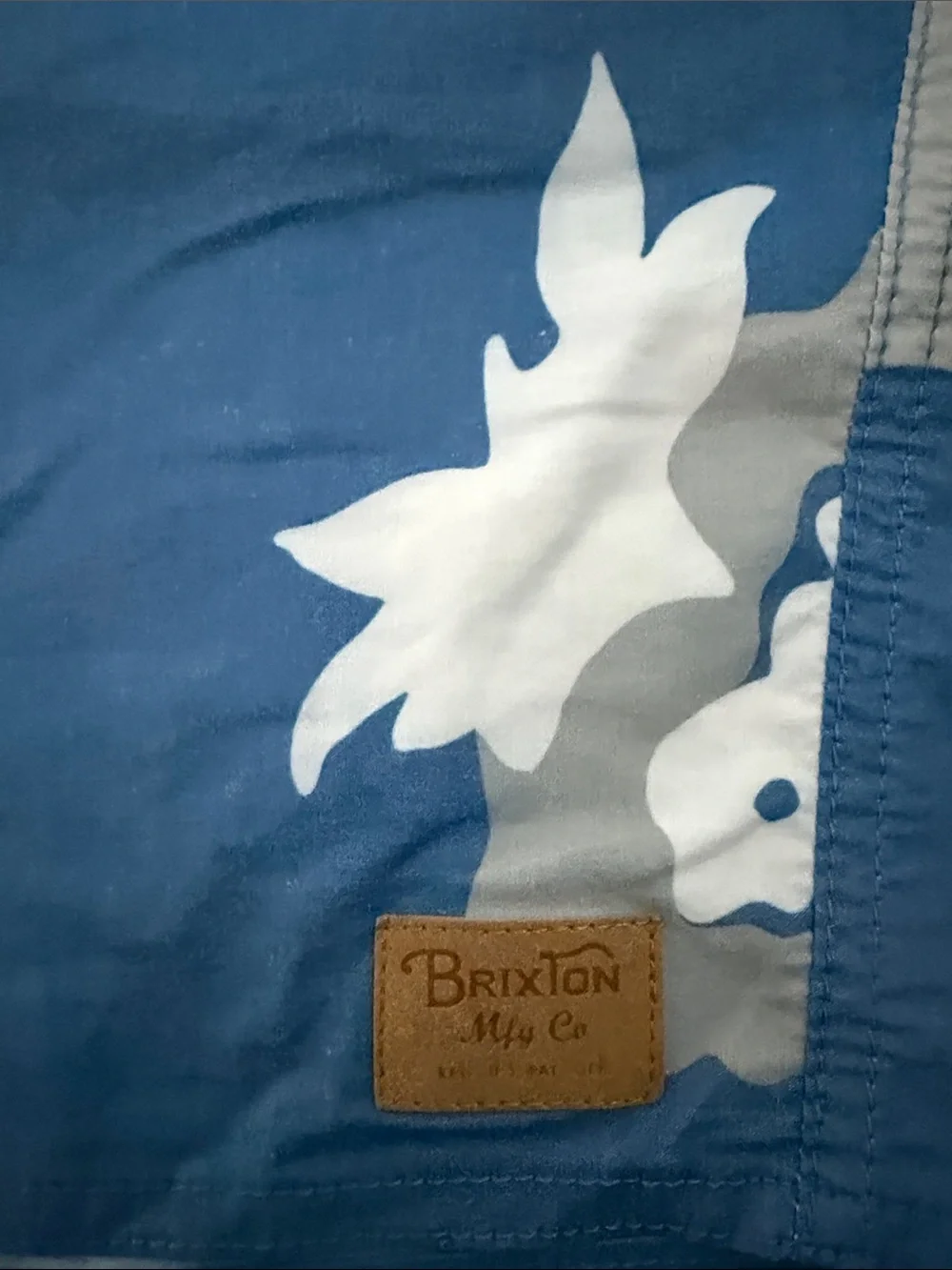 Brixton Blue Floral Swim Trunks with Drawstring - Picture 4 of 8